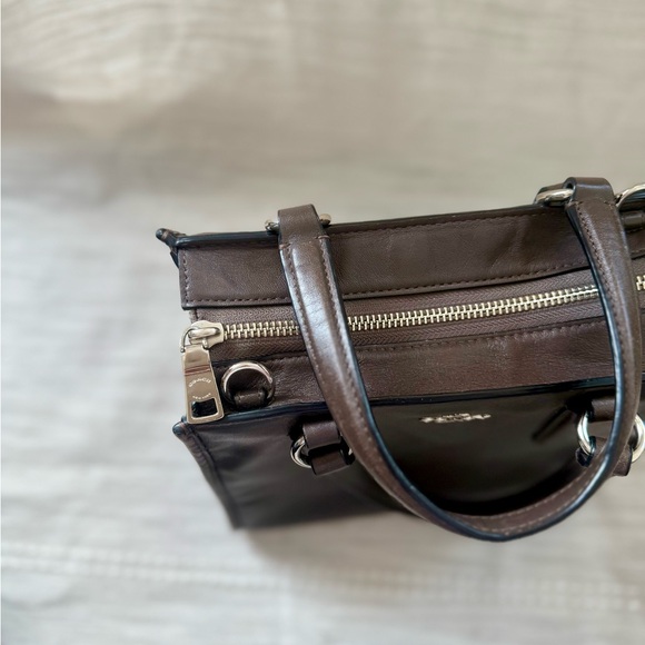 Coach Dark Brown Leather Crosby Carryall - Picture 8 of 10